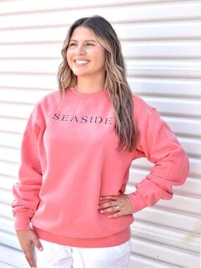 Seaside Garment Dyed Coral Pullover Sweatshirt by Comfort Colors